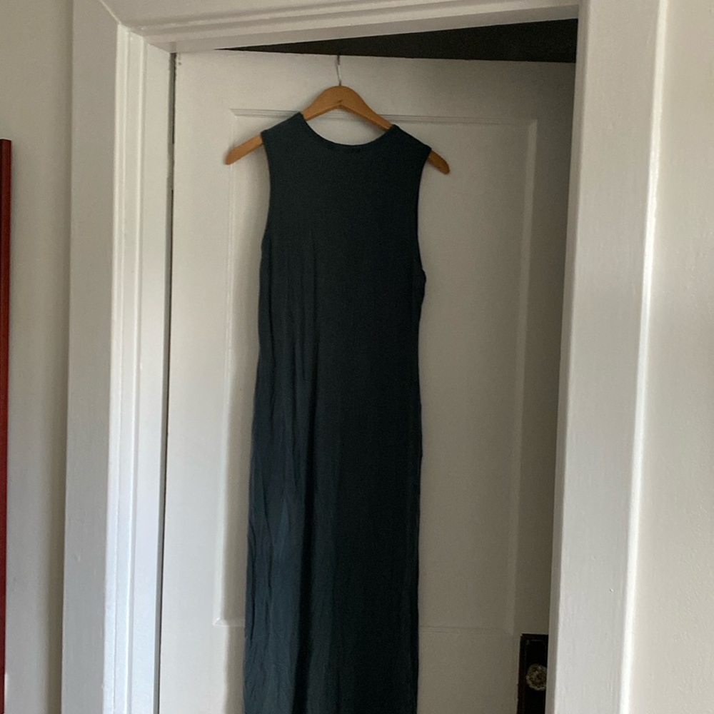 Quince dress teal size large with side slit